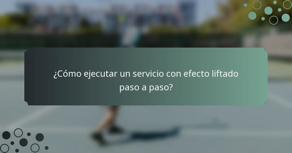 ¿Cómo ejecutar un servicio con efecto liftado paso a paso?
