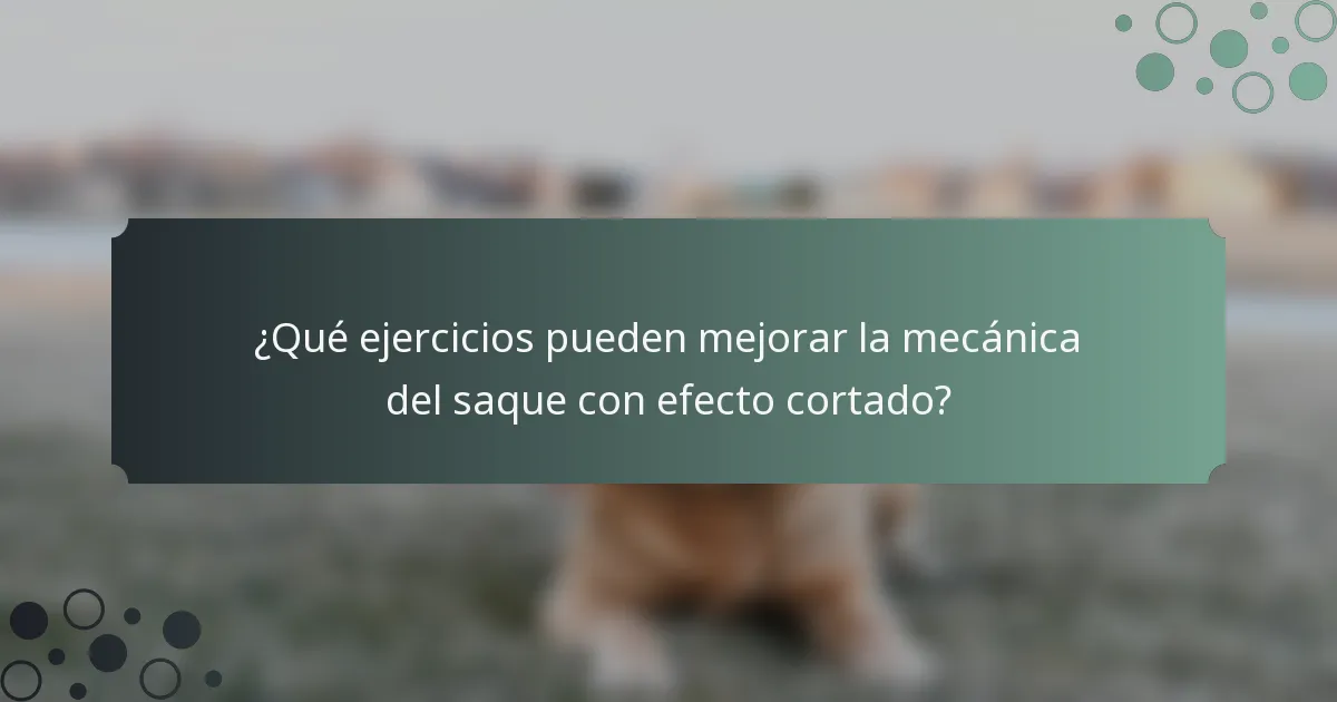 ¿Qué ejercicios pueden mejorar la mecánica del saque con efecto cortado?